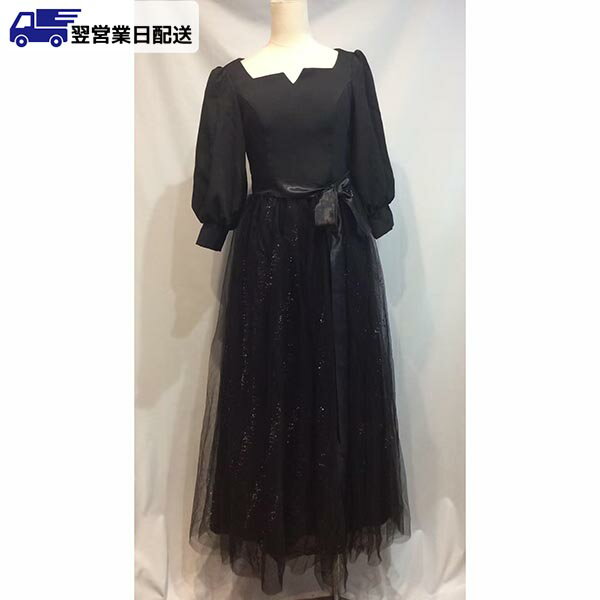【翌営業日発送】L ブラック ドレス 大人 ピアノ 発表会 パーティードレス ロングドレス 演奏会 結婚式 ワンピース 成人式 同窓会 ドレス 結婚式 母親 ドレス 選べる着丈 5分袖 袖あり レース パーティドレス da877y6jckc /返品・交換・同梱不可