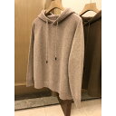 ニットパーカー レディース ニットセーター フード付き 秋 冬 トップス 長袖 セーター カジュアル 厚手 きれいめ 無地 大きいサイズ 着痩せ ゆったり 可愛い 大人 OL通勤 体型カバー 韓国 ファッション おしゃれ デイリー