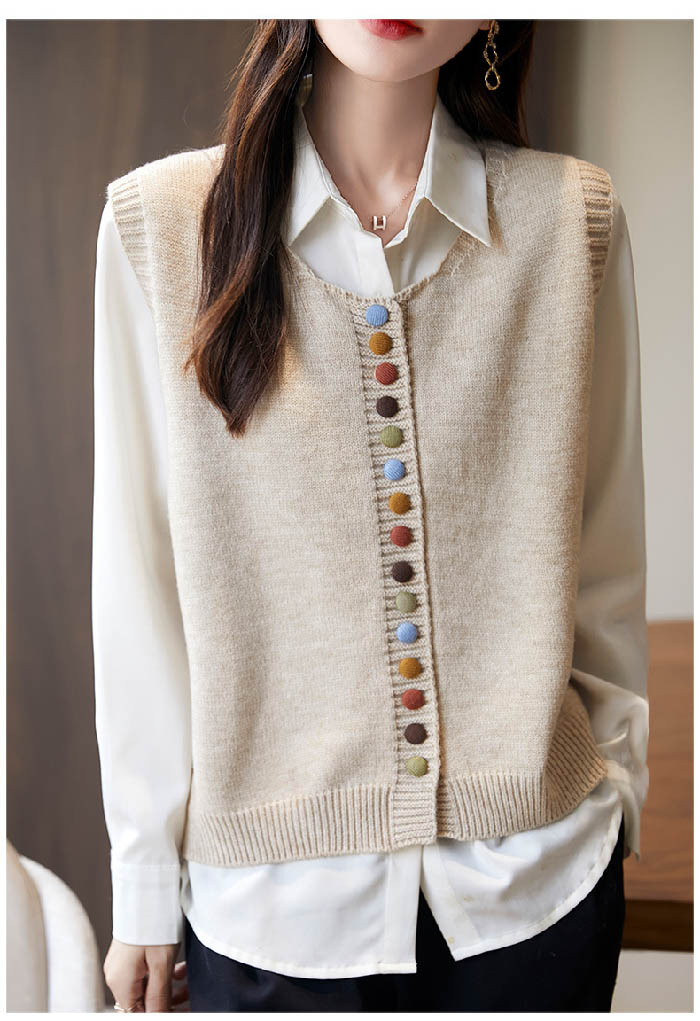 ニットベスト レディース 春 秋 ニット プルオーバー トップス クルーネックベスト ショート丈 ノースリーブ シンプル レイヤード 重ね着 セーター 大きいサイズ ゆったり カジュアル 大人可愛い お出かけ オシャレ シンプル 着回し 黒 春 秋冬 送料無料