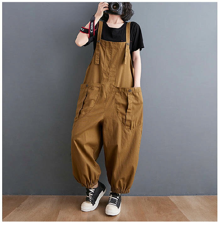 Sissiのサロペット パンツ オールインワン レディース パンツ サロペットパンツ オーバーオール ワイドパンツ ガウチョパンツ ゆったり 体型カバー 着痩せ 無地 ロング丈 マキシ丈 カジュアル きれいめ オシャレ 春夏 重ね着 送料無料｜アングル2