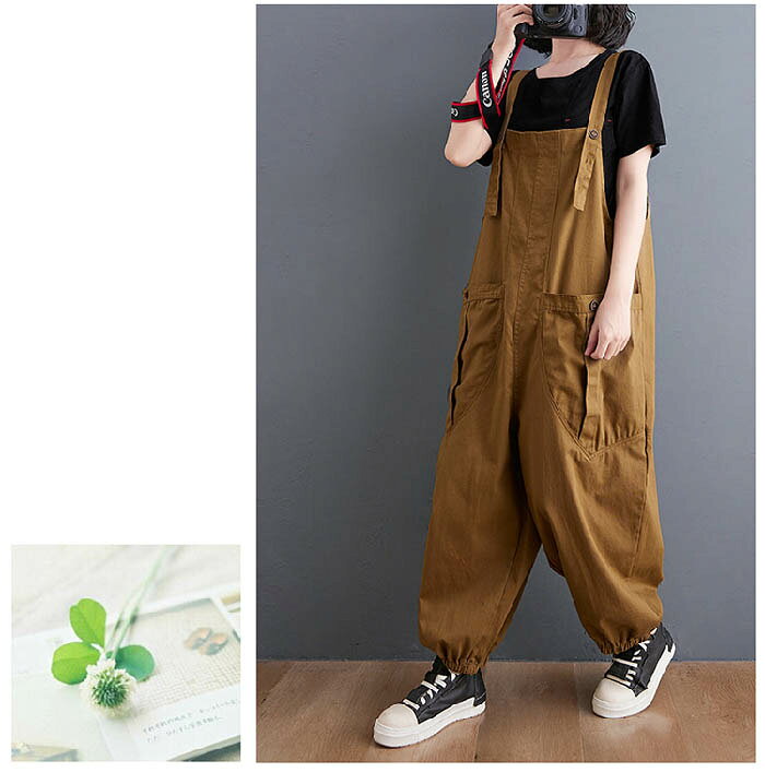 Sissiのサロペット パンツ オールインワン レディース パンツ サロペットパンツ オーバーオール ワイドパンツ ガウチョパンツ ゆったり 体型カバー 着痩せ 無地 ロング丈 マキシ丈 カジュアル きれいめ オシャレ 春夏 重ね着 送料無料｜アングル3