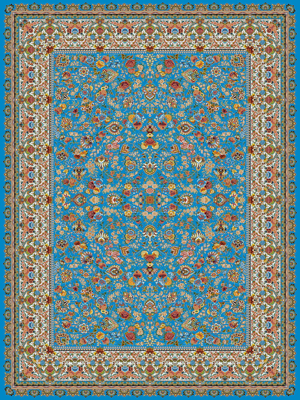 超精密マシンウーベンカーペット高品質ペルシャの カーペット (青 802038)*200x300cm*縦糸のノット密度/ m : 1200