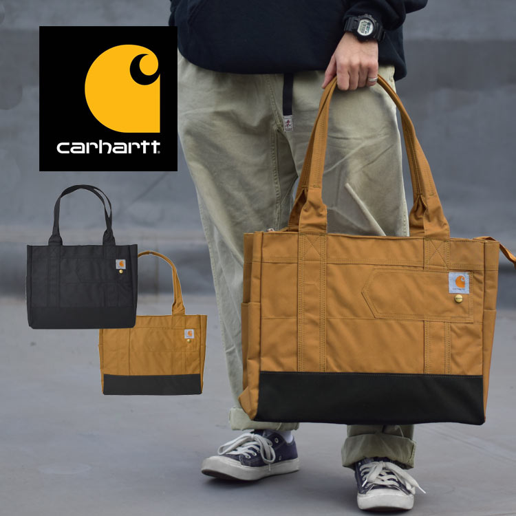 トートバッグ carhartt カーハート ブランド メンズ トート 撥水 茶色 黒 ロゴ タグ ワーク アメカジ ストリート マザーズバッグ カジュアル 手提げバッグ A4 旅行 中学生 高校生 大人 頑丈 丈夫 シンプル ポケット 通勤 通学 サブバッグ レディース かっこいい おしゃれ