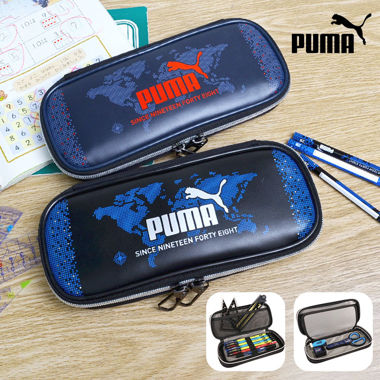 プーマ 筆箱 PUMA プーマ 男の子 小学生 かっこいい PM363 高品質 スリム コンパクト ペンケース 軽量 ファスナー 筆入れ 入学 おしゃれ 小学1年生 高学年 新学期 お祝い プレゼント 子供 キッズ 通学 スポーツ ブランド 黒 ブラック 小学校 低学年 男子 中学年 時間割シール