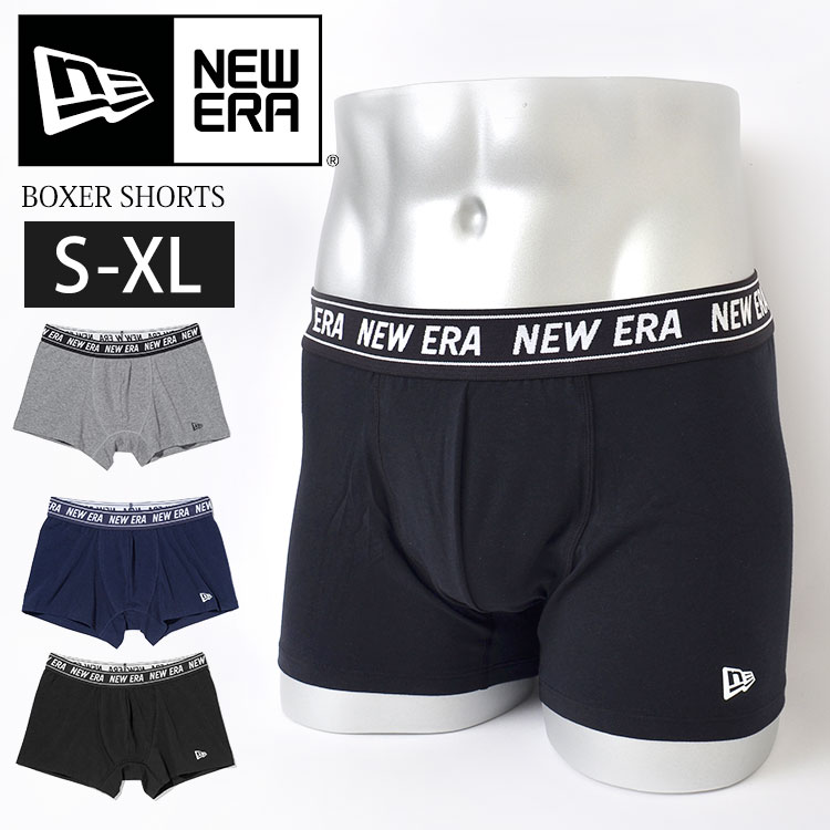 楽天FULL-OUTボクサーパンツ NEWERA ニューエラ ボクサーパンツ ブランド メンズ かっこいい 1枚組 ローライズ 下着 おしゃれ 大きいサイズ 綿 前閉じ 前とじ 紳士下着 S M L XL プレゼント ギフト 黒 紺 グレー ストリートブランド ニューエラ 下着 シンプル ロゴ 彼氏 伸縮性