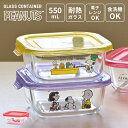 保存容器 耐熱ガラス SNOOPY スヌーピー 耐熱容器 550mL ガラス容器 保存用 電子レンジ対応 食洗機対応 かわいい おしゃれ 正方形 四角 角型 作...