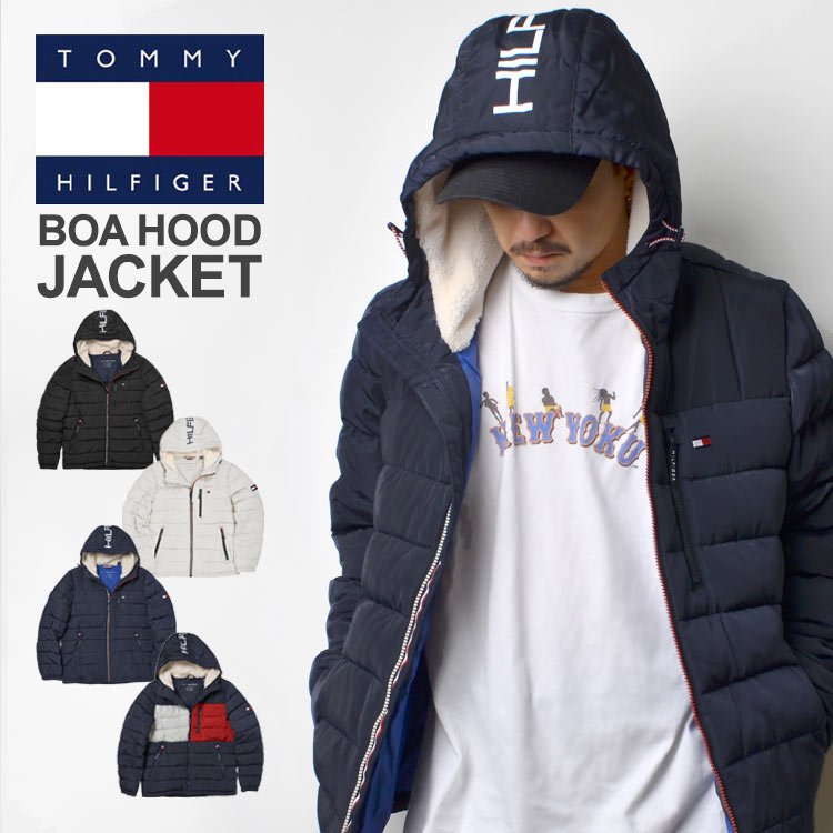 楽天FULL-OUTアウター メンズ 中綿 ジャケット TOMMY HILFIGER トミー ヒルフィガー フード付き ブランド 防寒 暖かい 裏ボア ロゴ 上着 冬服 ジャンバー かっこいい ブルゾン ブラック トリコ グレー シンプル 151ap213 通勤 通学 おしゃれ 父の日 クリスマス バレンタイン プレゼント