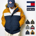 中綿ジャケット メンズ TOMMY HILFIGER トミー ヒルフィガー ダウンジャケット風 ファージャケット ブランド 大きいサイズ アウター 暖かい 159ap863 フェイクファー ブルゾン ロゴ アメカジ シンプル 上着 防寒 ブラック 通勤 通学 おしゃれ かっこいい 父の日 プレゼント