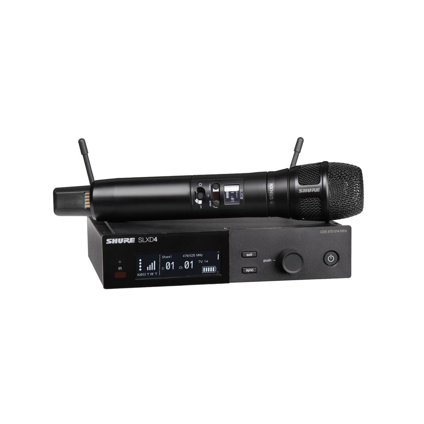 Shure SLXD24J/N8SB-JB ワイヤレスマイク セット | NXN8/S Nexadyne SLX-D SLXD24/N8SB-JB B帯 デジタル ワイヤレス システム ハンドマイク スーパーカーディオイド 超単一指向性 ボーカル ライブ ステージ 高音質 送信機 受信機 セット国内正規品
