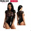 ボディースーツ アップ スネーク デザイン PVC レザー キャットスーツ コスチューム 衣装 ランジェリー..