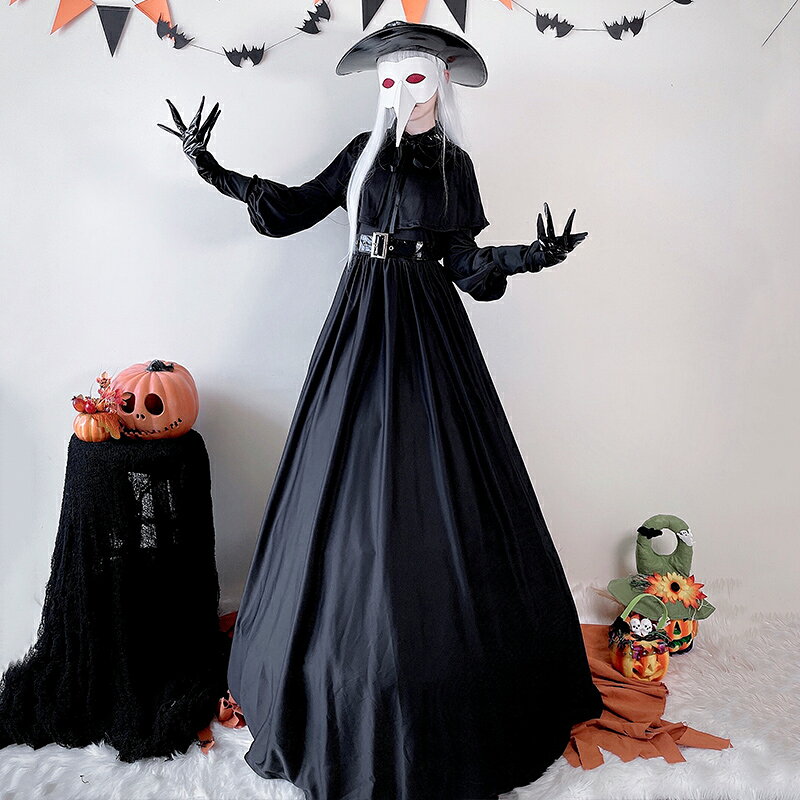 中世紀ドレス 仮面付き コスプレ レディース M-XL ハロウィン 魔女 死神 ペストマスク ゴシック ロングワンピース 仮装 コスチュームハロウィン 仮装 レディース コスプレ コスチューム イベント衣装 舞台衣装 演出衣装 学園祭 文化祭 パーティー 仮装衣装 fullyfully-10009611 fully fully サンプル画像3