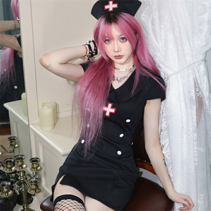 ナース服 セクシー コスプレ ハロウィン コスチューム コスプレ 仮装 ナース 看護婦 女医 医者 なりきり ドクター 黒 セクシー 大人コスプレ衣装 かわいい 大人用 可愛い クリスマス ヴァレンタイン 女性 ミニスカートイベント cosplay 舞台衣装 定番　ナースコス fullyfully-10009895 fully fully サンプル画像3