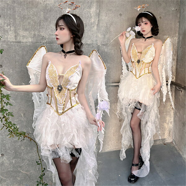 魔女 コスプレ セクシー 天使 衣装 ワンピース ハロウィン 可愛い ハロウィン衣装 女性 女王様 黒天使 かわいい 翼 大人用 文化祭 吸血鬼 仮装 魔法使い 超ミニ 小悪魔 デビル 翼 妖精 ハロウイン パーティー ハロウィンコスチューム