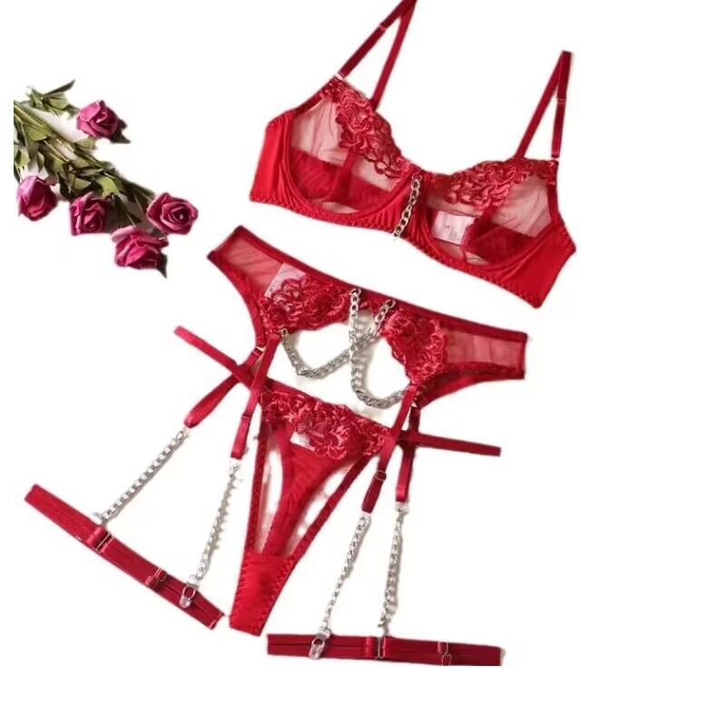 セクシー ランジェリー 超過激 チェーンセクシー テディ エロい下着 穴あき下着 ベビードール セクシーランジェリー セクシー 大きいサイズ　ガーター セクシ- ガーターランジェリー ベビードール ランジェリー エロい 下着 レッド メール便対応可 送料無料 3