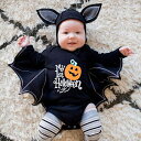 ハロウィン 衣装 子供 コウモリ ロンパース コスプレ かわいい 赤ちゃん 子ども 男の子 女の子 ベビー 仮装 コスチューム　クリスマス サンタ イベント カバーオール 長袖 キッズ お遊戯会 誕生日プレゼント 誕生日 70 80 90 100 fxtcy-829