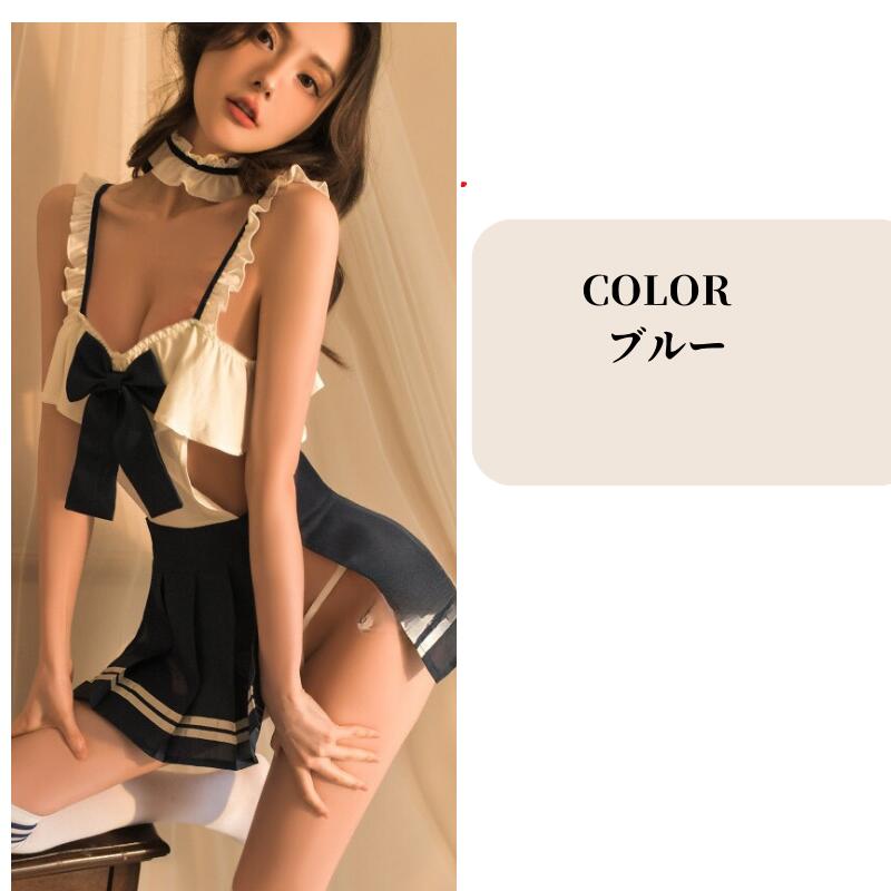 セクシーランジェリー コスプレ セーラー服 セクシー コスプレ衣装 ホワイト エプロン セクシーコスプレ衣装 セクシー衣装 スカート セーラー エプロン セクシー 透ける 余興 ランジェリー 下着 fullyfully-10011856 fully fully サンプル画像3