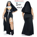 大きいサイズ ハロウィン衣装 シスター コスチューム 仮装 魔女 修道女 悪魔 ゾンビ コスプレ衣装 お化け 大きいサイズ ビックサイズ セクシー ハロウイン 大人 コス コスプレ衣装 余興 女性 変装 おもしろい お化け セクシーランジェリー(3)