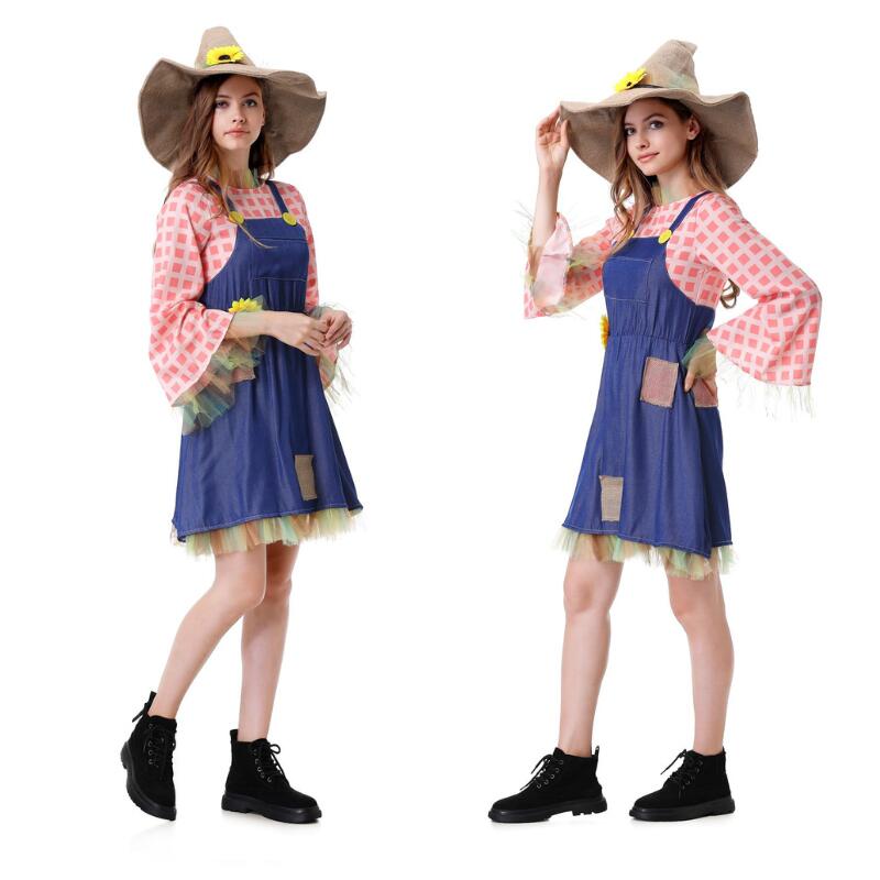 ハロウィン衣装 かかし コスチューム 仮装 魔女 カカシ 悪魔 巫女 バンパイア 吸血鬼 コスチューム 大人用 衣装 コスプレ 魔女 帽子 仮装 コスプレ衣装 女性 ワンピース レディース ハロウイン 大人 ハロウィンコスチュームイベント衣装 cosplay 舞台衣装 定番