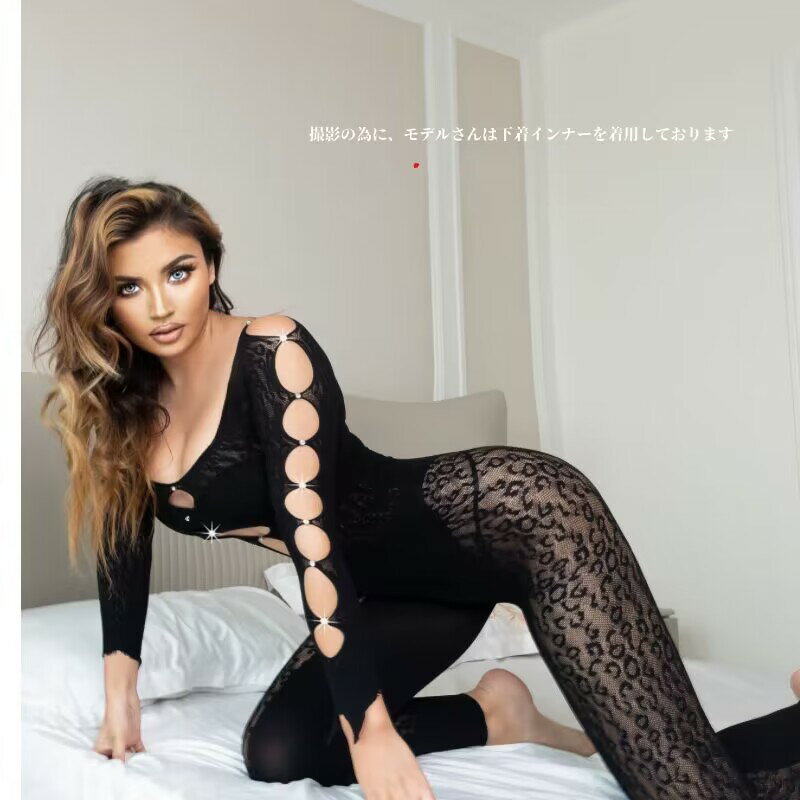 全身タイツ ボディストッキング ボディスーツ ストッキング ランジェリー セクシー コスプレ セクシーコスプレ セクシーランジェリー 猫 ナイトコスプレ エロ コスチューム 衣装 全身タイツ！長袖ボディスーツランジェリーコスチューム 3