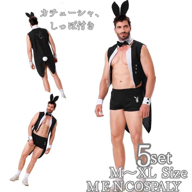 メンズ セクシーコスチュームコスプレ衣装 バニー 衣装 うさぎ仮装 セクシー コスチューム コスプレ衣装 大人用 cosplay ハロウィン 仮..
