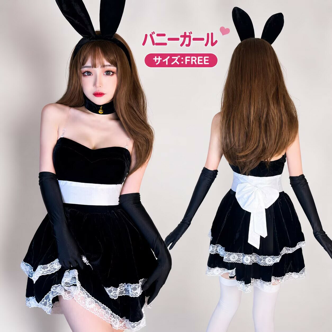 Rakuten - コスプレ バニーガール セクシー 下着 コスチューム レース ミニ ミニスカート ベビードール コスプレ衣装 大人用 セクシーランジェリー ハロウィン ワンピース ブラック　黒 余興 かわいい エロカワ　イベント 宴会 cosplay 舞台衣装