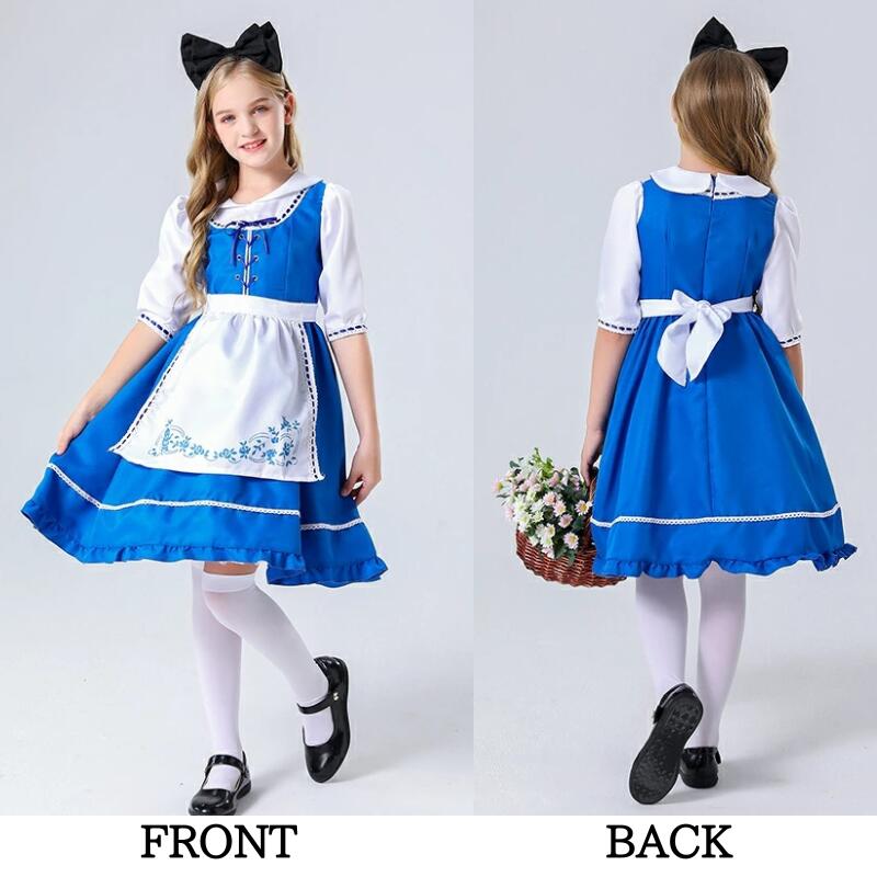 メイド キッズ コスプレ ハロウィン 衣装 メイド服 ロリータワンピース 女の子 アニメ かわいい コスチューム コスプレ衣装 子供用 ワンピース エプロン 仮装 余興 ハロウィン クリスマス プレゼント 衣装 コスチューム キッズ 保育園 幼稚園 発表会 パーティー 誕生日
