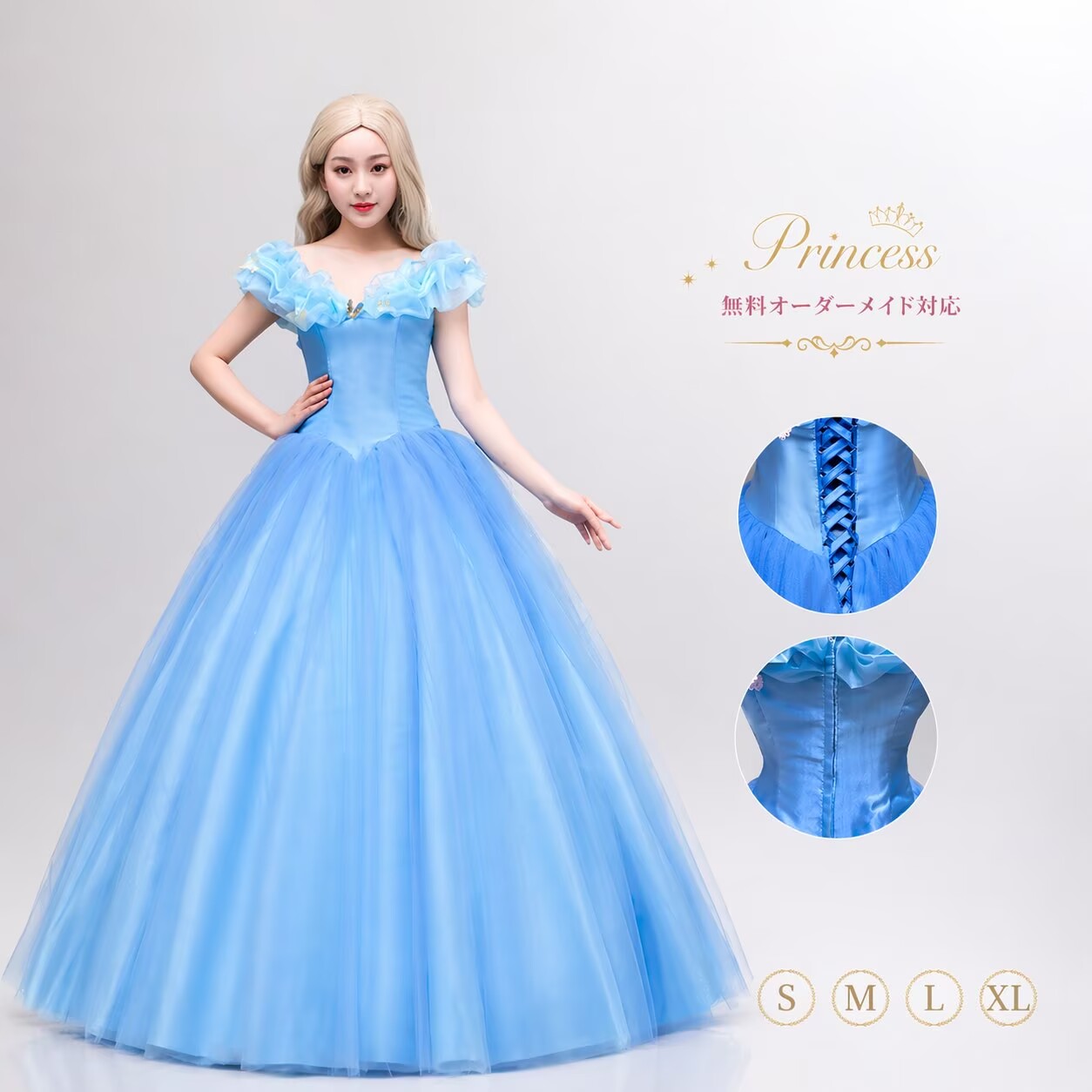 Halloween Adult Princess Dress, Cosplay Costume, Women's One-Piece Dress, Fairy Tale Character Costume, Long Dress, Blue, SML XL, Custom Size, Cute, Entertainment, Event, Party, MTE1108