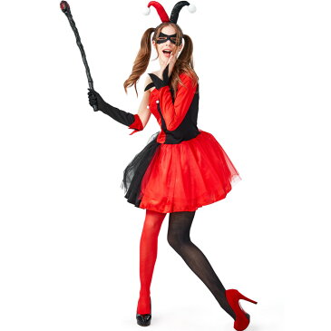 ハロウィン 仮装 ピエロ コスチューム 女性 レディース マジシャン サーカス 調教師 ジョーカーガール 衣装 コスプレ コスチューム ピエロ ハロウィン衣装 ハロウィーン ハロウイン MTE2719