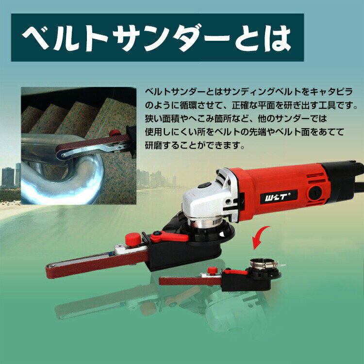 =ベルトサンダー ディスクグラインダー用 アタッチメント 工具 研磨 バリ取り 電動 やすり クラフト ユースツール 仕上げ 作業 diy ny117