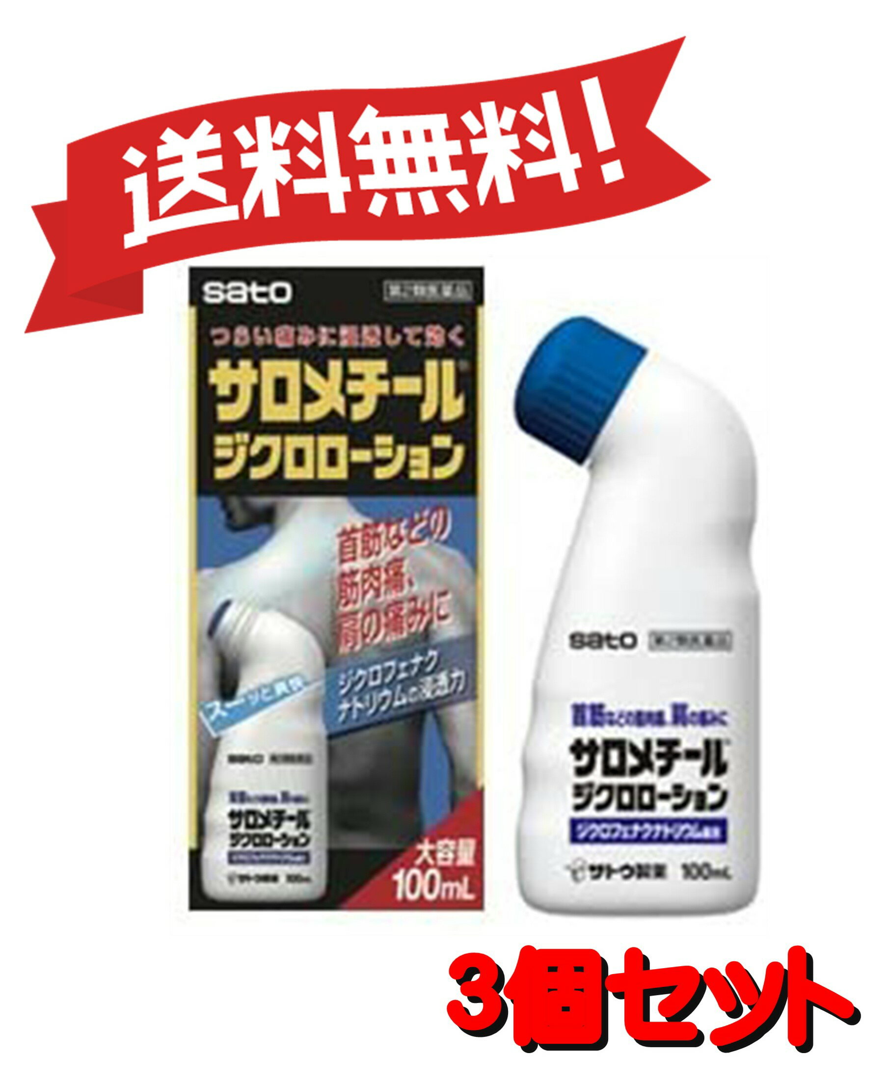 【送料無料 3個セット】【第2類医薬品】サロメチールジクロローション 100mL 4987316093918-3【定形外郵便にて発送】