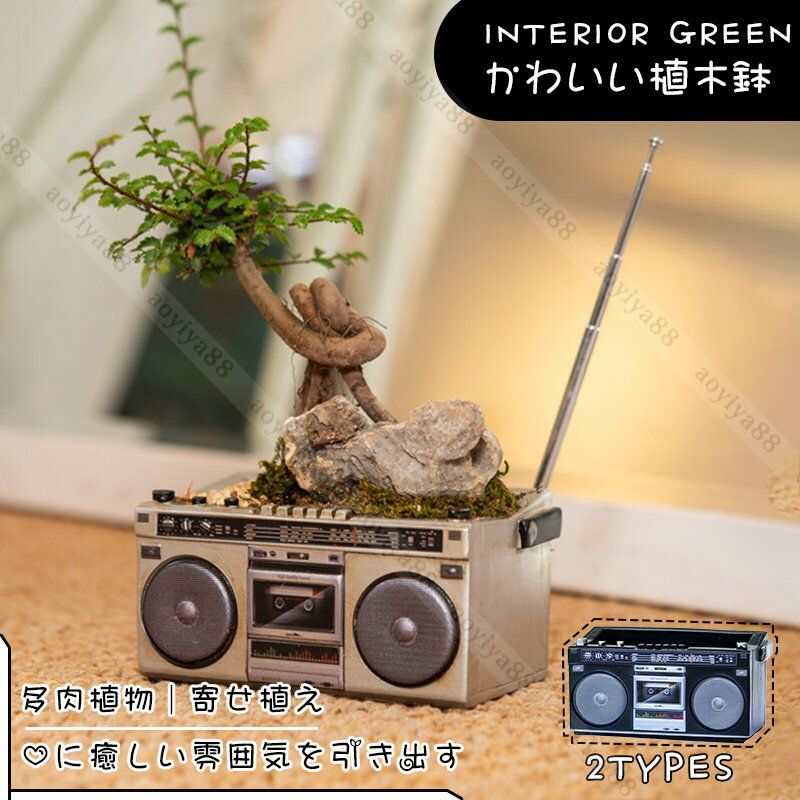 鉢 多肉植物用 ラジオ 模型 かわいい 植木鉢 おしゃれ ミニ かわいい 装飾 フラワーポット ガーデンポ..