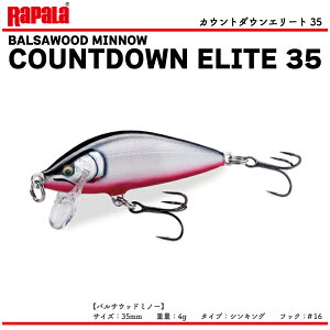 【ルアー】Rapala　ラパラCOUNTDOWN ELOTE 35カウントダウン エリート 35シンキング　ミノー渓流・トラウト