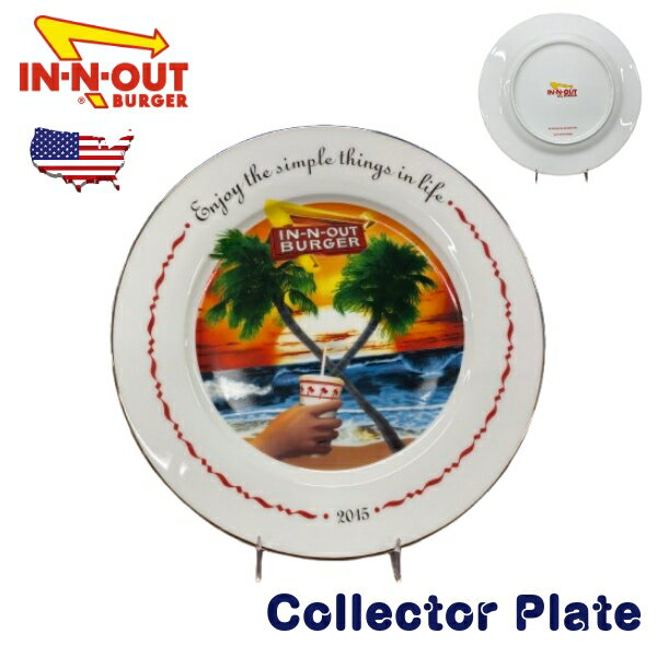 In-N-Out ハンバーガー 2015 飾り皿 インアンドアウトバーガー コレクタープレート 絵皿 陶器 アメリカン雑貨 インテリア雑貨 コレクション グッズ お皿 プレート