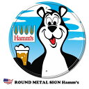 ハムズビール ブリキ看板 アメリカン 丸形 アメリカン雑貨 ラウンド メタルサイン Hamm's Bear 壁掛け おしゃれ バー ダイナー インテリア アメリ...