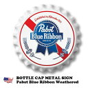 パブストブルーリボン ブリキ看板 パブストビール アメリカン アメリカン雑貨 ボトルキャップ メタルサイン Pabst Blue Ribbon 壁掛け おしゃれ...