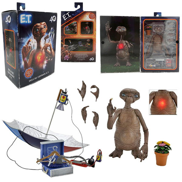 E.T. 7inch アクションフィギュア デラックス E.T. with LED Chest NECA ネカ 高さ12cm アメトイ 映画 グッズ ムービー 人形 おもちゃ アメリカン雑貨 アメリカ雑貨 送料無料 ギフト プレゼン…