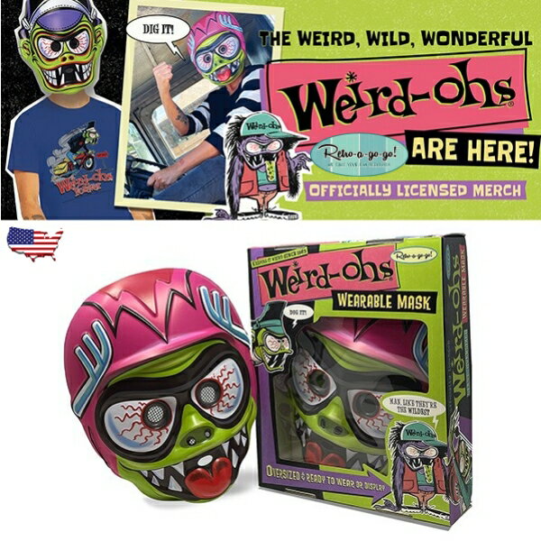 お面 仮面 ウイアード オーのウォールデコ マスク Weird-ohs WEARABLE MASK DAVEY GREEN MACHINE ハロウィン 仮装 コスプレ 壁飾り 大人 お祭り コスチューム ハロウィーン グッズ アメリカン雑貨 アメリカ雑貨 ホットロッド グリーン 緑 ピング