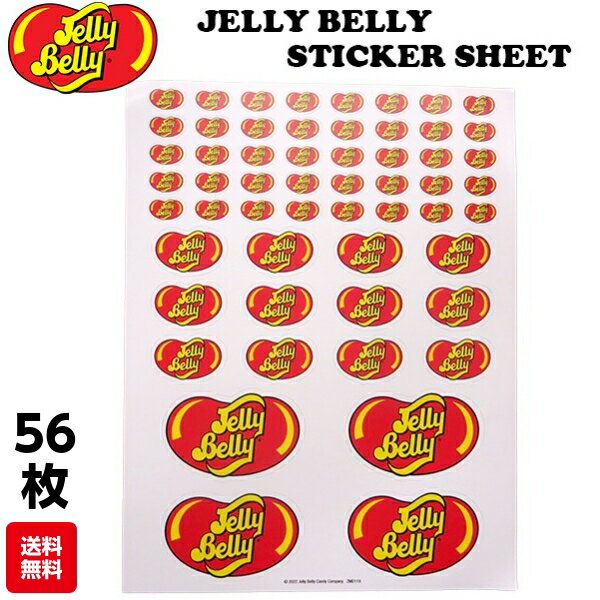 ジェリーベリー ステッカーシート 56枚入り ロゴ かわいい アメリカン雑貨 アメリカ雑貨 通販 送料無料 スーツケース おしゃれ レッド 赤 イエロー 黄 シール アドバタイジング コレクション