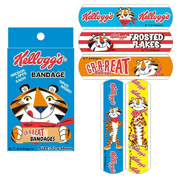 ケロッグス 絆創膏15枚入り　BANDAGE KELLOGGS ASSTキャラ—絆創膏　アメキャラ—絆創膏　ばんそうこう　バンドエイドのサムネイル