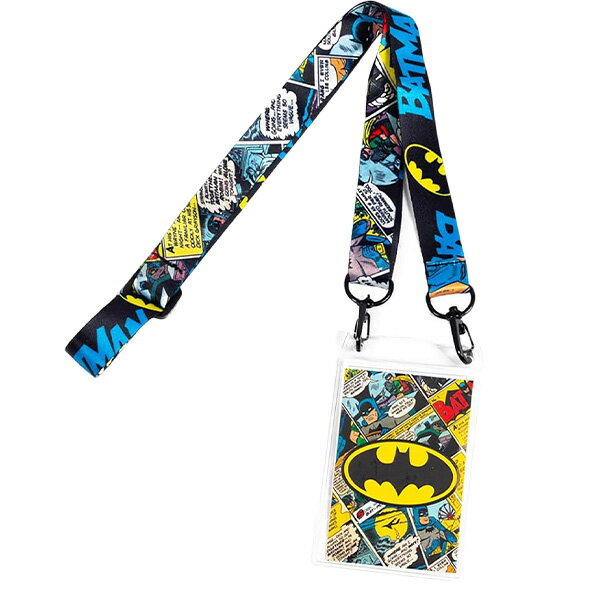 バットマン グッズ ネックストラップ キャラクター 子供 大人 カード カードホルダー 縦 名札ケース 社員証 ID ケース ネームホルダー ランヤード 長さ調整 アメキャラ アメリカン雑貨 アメリカ雑貨 かわいい