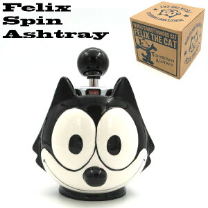 【Felix】フィリックス スピンアシュトレイ FELIX SPIN ASHTRAY 陶製灰皿 猫 黒 ブラック アメリカキャラクター 喫煙具 正規品 インテリア フィリックスグッズ 喫煙グッズ ターンアシュトレイ ブラック灰皿