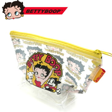 ベティブープ ビニールポーチ YELLOW 当店オリジナル正規品 クリアポーチ コスメポーチ ペンケース 母の日 マスクポーチ