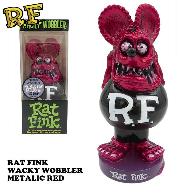 ファンコ ラットフィンク フィギュア ボビングヘッド メタリック レッド フィギュア 首振り人形 rat fink 特大 レア 大きい 車 アメリカ雑貨 アメリカン雑貨 funko 送料無料 アメキャラ ネズミ 尻尾 Rat Fink ラットフィンク グッズ