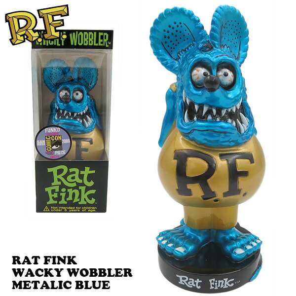 ラットフィンク フィギュア ファンコ ボビングヘッド メタリック ブルーフィギュア 首振り人形 rat fink 特大 レア 大きい 車 アメリカ雑貨 アメリカン雑貨 funko 送料無料 アメキャラ ネズミ 尻尾 Rat Fink ラットフィンク グッズ