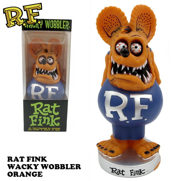 ファンコ ラットフィンク フィギュア ボビングヘッド オレンジ フィギュア 首振り人形 rat fink 特大 レア 大きい 車 アメリカン雑貨 アメリカ雑貨 funko 送料無料 アメキャラ ネズミ 尻尾 Rat Fink ラットフィンク グッズ