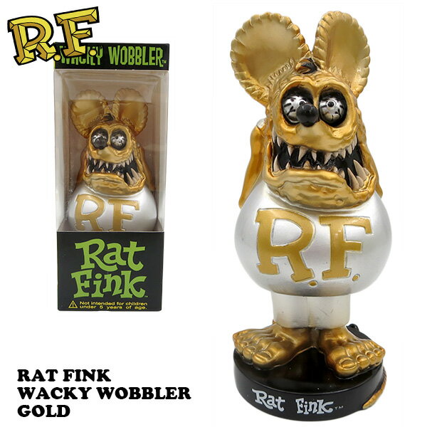 ファンコ ラットフィンク フィギュア ボビングヘッド ゴールド フィギュア 首振り人形 rat fink 特大 レア 大きい 車 アメリカ雑貨 アメリカン雑貨 funko 送料無料 アメキャラ ネズミ 尻尾 Rat Fink ラットフィンク グッズ