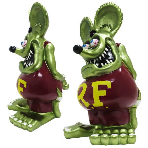 【 FUNKO 】ラットフィンク ジャンボコインバンク メタリック グリーン 貯金箱 RATFINK Rat Fink Jumbo coin bank エドロス ラットフィンク フィギュア　R/F 貯金箱 500円玉 お札　アメ雑貨