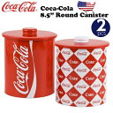 コカコーラ キャニスター 缶 2個セット 8.5インチ 丸型 コカコーラ グッズ 蓋つき コカ・コーラ雑貨 ブリキ缶 お菓子缶 クッキー缶 保存容器 保存缶 収納 かわいい おしゃれ アメリカン雑貨 アメリカ雑貨 ダイナー 小物入れ 茶筒 コーヒー 紅茶 珈琲缶 茶葉 COCA COLA