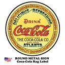 コカコーラ 看板 ブリキ看板 コカコーラ グッズ 丸型 アメリカン 看板 ガレージ ダイナー メタルサイン coca cola コカコーラグッズ コカ・コーラ ...