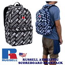 ラッセル バックパック リュック メンズ RUSSELL ATHLETIC ラッセル アスレティック バッグ デイバッグ 黒 総柄 大容量 リュックサック 通学 通勤 ジム スポーツ 大人 軽量 a4 バッグ カバン 鞄 アメリカン雑貨 アメリカ雑貨 アメカジ